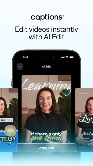 Captions: AI Edits Your Video App Store screenshot 1
