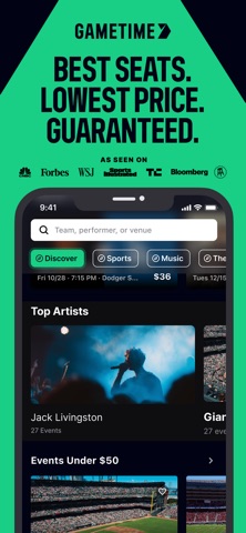 Gametime - Last Minute Tickets App Store screenshot 1