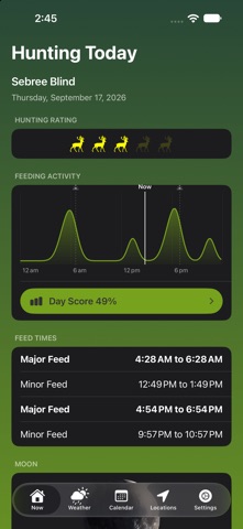 Solunar Best Hunting Times App Store screenshot 1