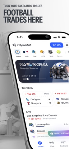 Polymarket: Trade Live Sports App Store screenshot 2