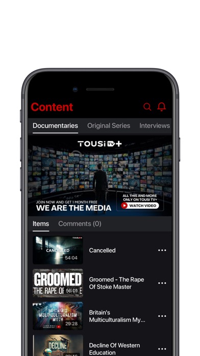 Tousi TV+ App Store screenshot 1