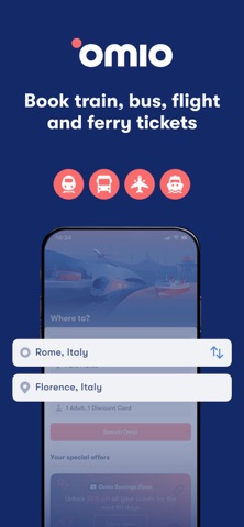 Omio: Book Train, Bus & Flight App Store screenshot 1