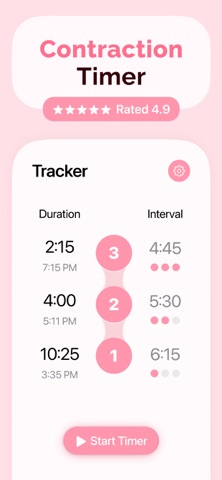 Contraction Timer ＆ Tracker App Store screenshot 1