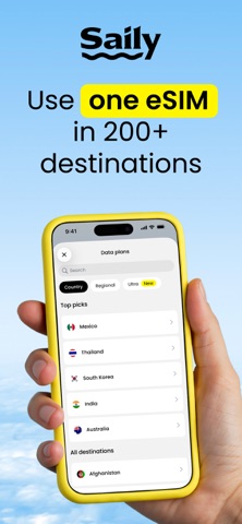 Saily: eSIM Data for Travel App Store screenshot 1