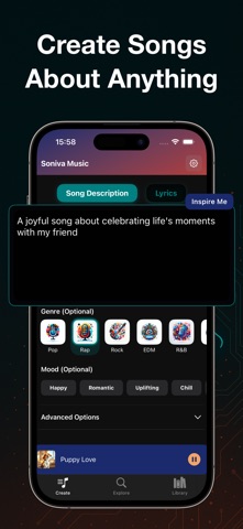 AI Song Maker - Soniva Music App Store screenshot 2