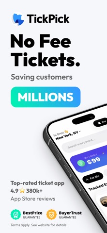 TickPick: No Fee Tickets App Store screenshot 1