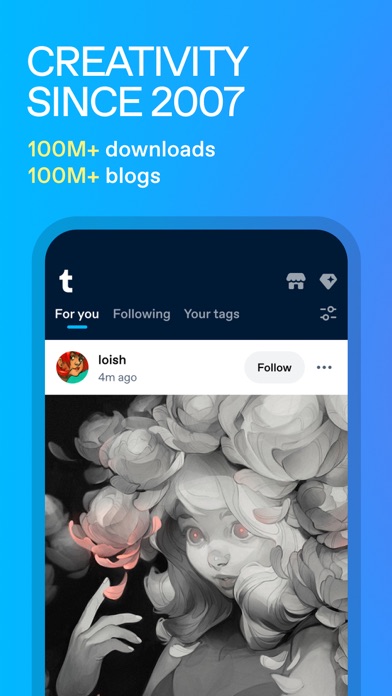 Tumblr: Social Media & Art App Store screenshot 1