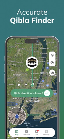 Qibla Finder 100% اتجاه القبلة App Store screenshot 1