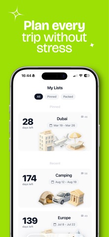 Travel Packing List: Bagio App Store screenshot 1