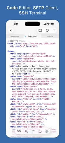 Textastic Code Editor App Store screenshot 1