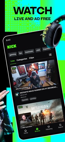 KICK - Live Streaming App Store screenshot 2