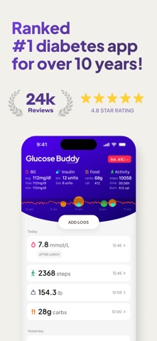 Glucose Buddy Diabetes Tracker App Store screenshot 1