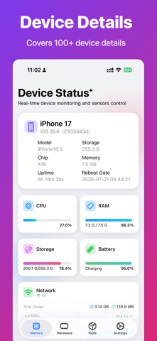 Device Status⁺ CPU x Monitor z App Store screenshot 1