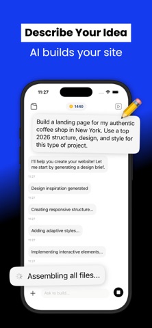 Vibecode AI Website Builder App Store screenshot 1