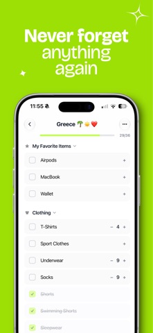Travel Packing List: Bagio App Store screenshot 2