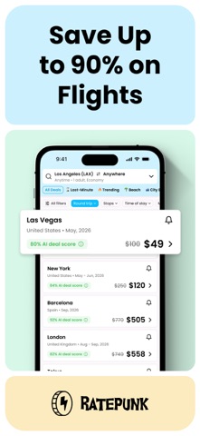 RatePunk: Cheap Plane Tickets App Store screenshot 1
