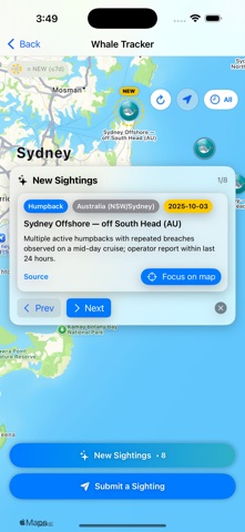 Whale Tracker - Sightings Map App Store screenshot 2