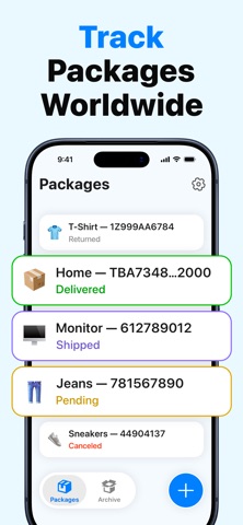 Package Tracker - TrackPack App Store screenshot 1
