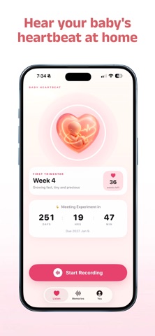 Baby Heartbeat Monitor - Lulla App Store screenshot 1