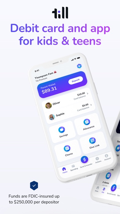 Till: Kids & Teen Banking App Store screenshot 1