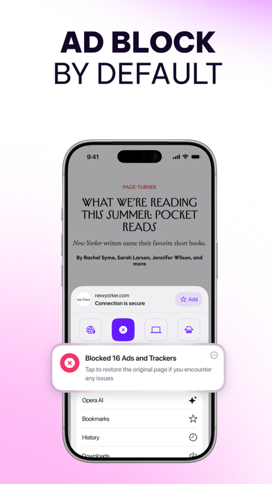 Opera Browser with VPN App Store screenshot 2