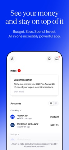 Albert: Budgeting and Banking App Store screenshot 1