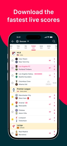 Flashscore: Live Scores & News App Store screenshot 1