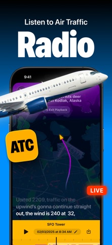 ATC - Live Air Traffic Radio App Store screenshot 1