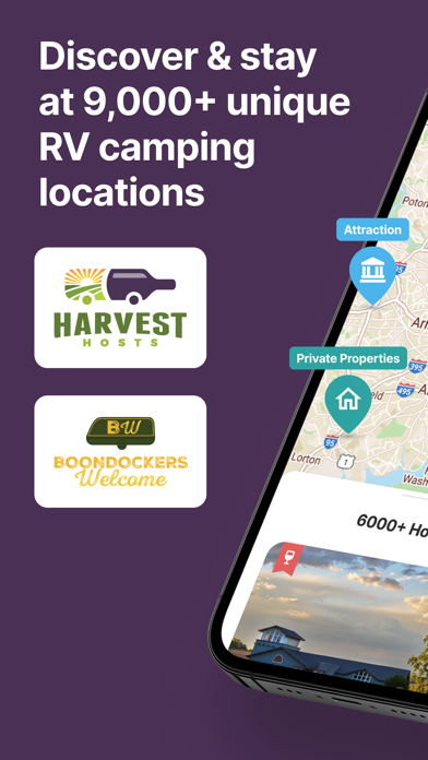 Harvest Hosts - RV Camping App Store screenshot 1