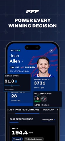PFF: Betting & Fantasy Tools App Store screenshot 1