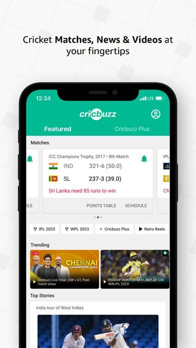 Cricbuzz Live Cricket Scores App Store screenshot 1
