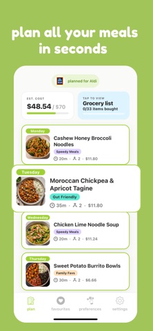 mise - meal planner App Store screenshot 1