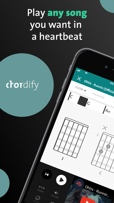 Chordify: Songs, Chords, Tuner App Store screenshot 1