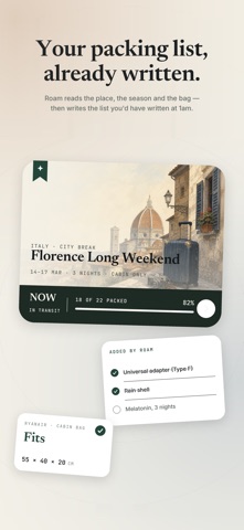 Roam: Travel Packing Lists App Store screenshot 2