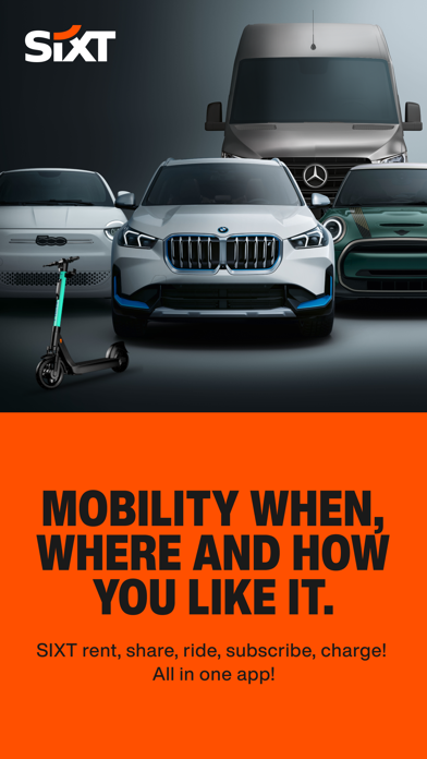 SIXT rent, share, ride & plus App Store screenshot 1