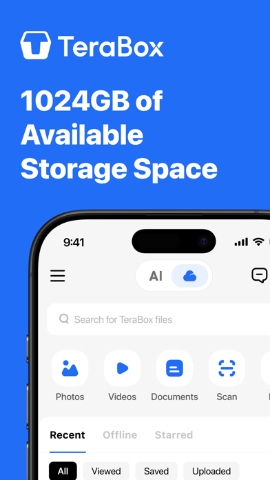 TeraBox: 1TB Cloud & AI Space App Store screenshot 1