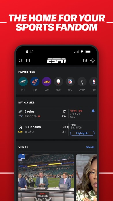 ESPN: Live Sports & Scores App Store screenshot 2