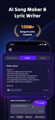 Rythmix - AI Music Generator App Store screenshot 1