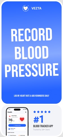 Vezta: BP, Heart Rate Monitor App Store screenshot 1