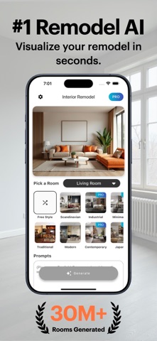 Remodel AI - Home Room Design App Store screenshot 1