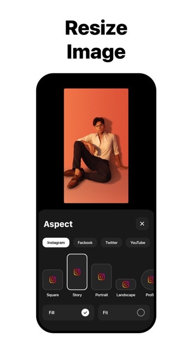 InstaSize: AI Photo Editor App Store screenshot 1