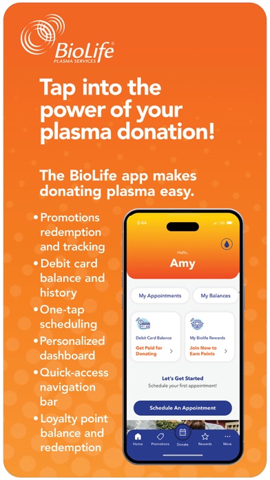 BioLife Plasma Services App Store screenshot 1