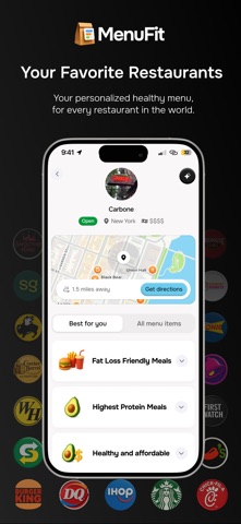 MenuFit - Healthy Eating Out App Store screenshot 2