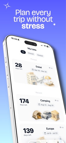 Travel Packing List: Bagio App Store screenshot 1