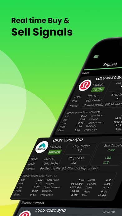 Option Signals - Live Alerts App Store screenshot 1