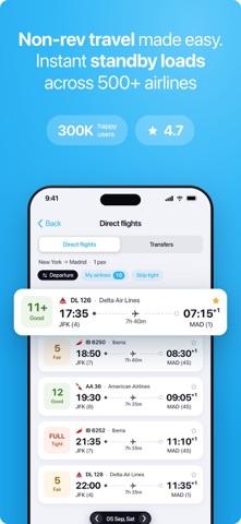 Staff Airlines: Non-Rev Travel App Store screenshot 1
