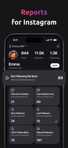 Unfollow Tracker: FollowHub App Store screenshot 1
