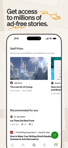Medium: Read & Write Stories App Store screenshot 2