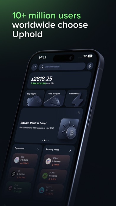 Uphold: Buy BTC, ETH and 360+ App Store screenshot 2