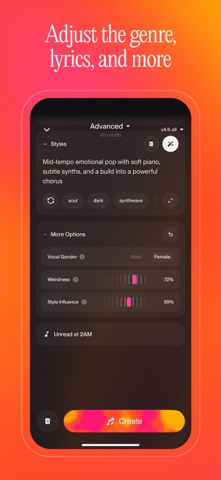 Suno - AI Songs, Music, Lyrics App Store screenshot 2